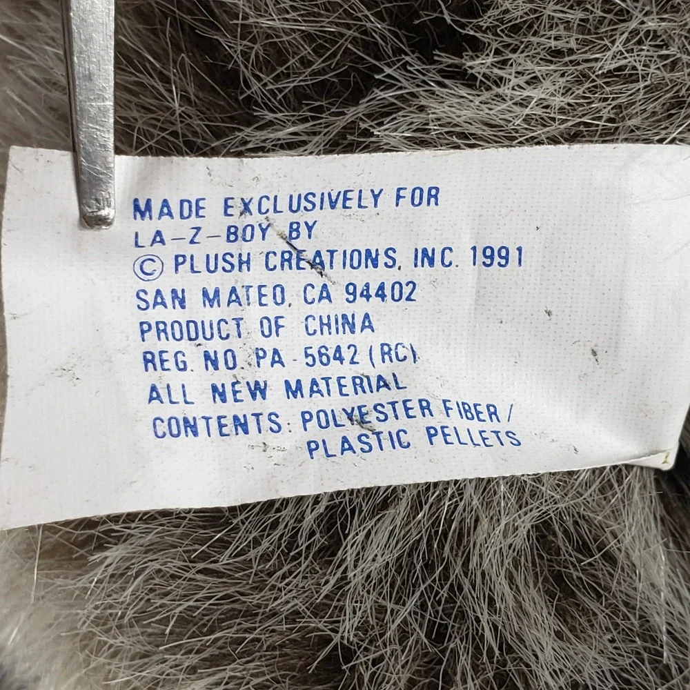 Vtg 1991 La-Z-Boy Raccoon Plush 7